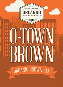 Orlando Brewing, Beers, O-Town Brown Ale, Craft Beer, Organic, Non-GMO, Orlando